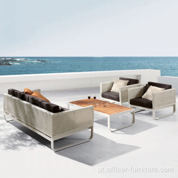 Combinação de sofá de varanda de sofá ao ar livre moderna